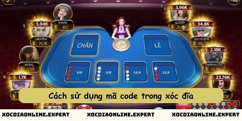 Cách sử dụng mã code trong xóc đĩa